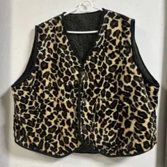 ヒョウ柄フリースベスト