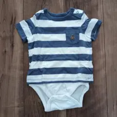 babyGAP 60 オーガニックコットン100% ボーダー ボディスーツ