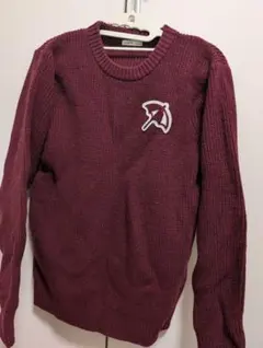 メンズ　アーノルドパーマー　ワインレッド 編み込みニットセーター
