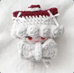 猫耳ニット帽 リボン 編み物 にじぱぺっと ちびぬい ぬい服