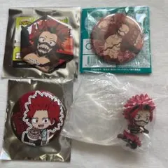 ヒロアカ 切島鋭児郎グッズまとめ 缶バ、ぴょんコレフィギュア