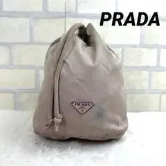 PRADA プラダ 巾着バッグ ミニポーチ ナイロン 三角ロゴ