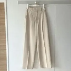 ユニクロ　タックワイドパンツ　XS 丈長め　ナチュラル
