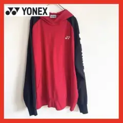 ヨネックス　パーカー　赤　ロゴ　L テニス　卓球　バトミントン　黒　白