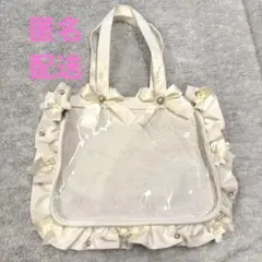 ザッカマート　A4 フリルデザイントートバッグ(デコレーション) ホワイト