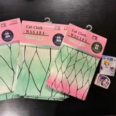 はぎれ 和柄 カットクロス 3個セット 鬼滅の刃 胡蝶しのぶ 消しゴム