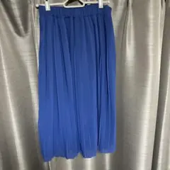 ブルー プリーツスカート M レディース