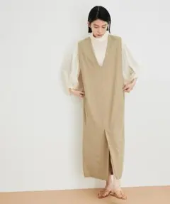 【美品】アダムエロペ 2WAYジャンパースカートコンビブラウス セットアップ