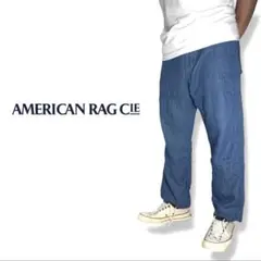 AMERICAN RAG CIE｜コットンリネンイージーカーゴパンツ3ブルー麻