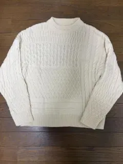 ロペピクニック　ケーブルニット　M ホワイト　アイボリー