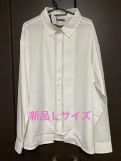 ホワイト 長袖シャツ カジュアルＬ