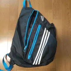 adidas ショルダーバッグ 黒/青 ストライプ