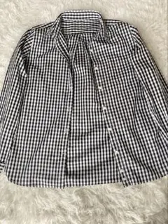 無印良品　ギンガムチェック ボタンアップシャツ　L
