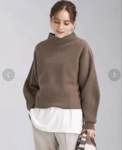 green label relaxing クロップドドルマンプルオーバーニット