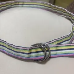 カラフルストライプ柄 ダブルリング ベルト