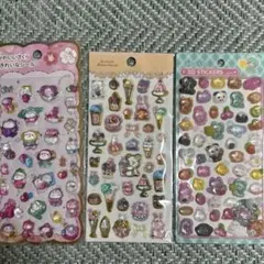 ３D ぷくぷくステッカー　動物　スイーツ　もぐもぐステッカー　3セット