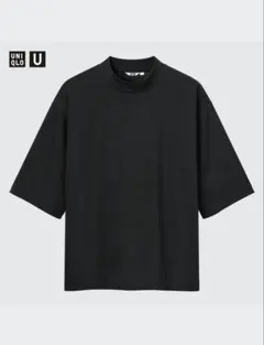 ユニクロ エアリズムコットンオーバーサイズモックネックT 5分袖 男女兼用M