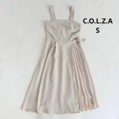コルザ COLZA プリーツ切替ジャンスカ S サイドベルト ベージュ