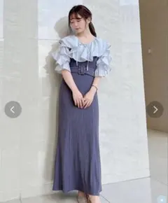 dazzlin レイヤードライクコルセットワンピース ライトグレー M - メルカリ