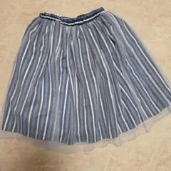 ストライプ フレアスカート 約60cm丈のサムネイル
