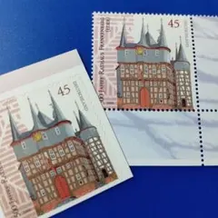 外国切手 ドイツ 2009年 フランケンベルク市庁舎 シール式含2種