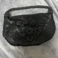 ブラックレースハンドバッグ