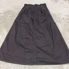SUPER HAKKA ロングスカート　チャコールグレー　花柄　ウエストゴムのサムネイル
