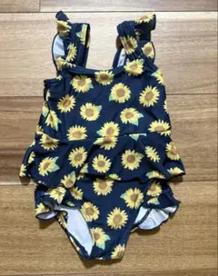 ひまわり柄 フリル ベビー水着