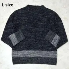COMME CA MEN ニット セーター クルーネック アルパカ混 グレーL