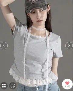 【新品未使用】apres jour mignon レースタイ付きプルオーバー