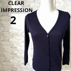 CLEARIMPRESSION 長袖 カーディガン Vネック ネイビー 2