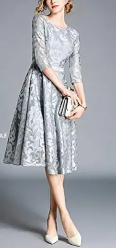 総レースドレス　シルバー　2XL