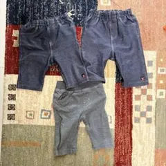 ミキハウス　半ズボン3点セット 90cm グレー ダークブルー