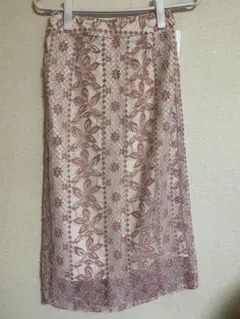 MIIA レーススカート ホワイト×ピンク