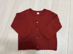 カーディガン ニット 赤 80サイズ 【美品】