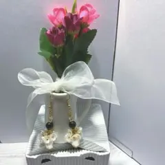 天然石と水晶のピアス