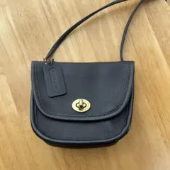 COACH オールドコーチ ターンロック ショルダーバッグ ブラック
