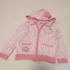 【小次郎様】120cmピンク ヒョウ柄 パーカー　ハローキティコラボ