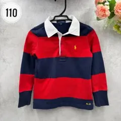 ラルフローレン　長袖ポロシャツ　ラガーシャツ　レッド　ネイビー