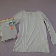 ユニクロ　ヒートテック　長袖　130cm　140cm　2枚セット　ライトパープル