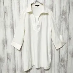 7-IDconcept　サイズ40　リネンブレンド スキッパーシャツ チュニック