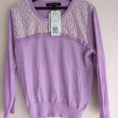 未使用ketty15400円ピンクラベンダー 七分袖ニットさ