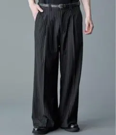 RUUBON stripe wide straight slacks