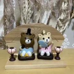 ひな祭り クマの陶器飾り