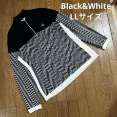 Black&White♡大きいサイズ　ニットゴルフセーター　ブラック