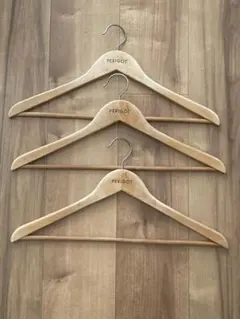 限定値下げ【PERIGOT】ウッドハンガー ナチュラル 幅45.5cm 3本