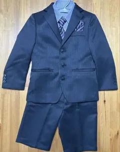 フォーマルスーツ ダークグレー ショートパンツ キッズスーツ 110センチ