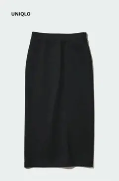 UNIQLO　ドライスウェットナローマキシスカート（黒）のサムネイル