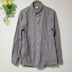 UNIQLO ユニクロ【M】メンズ✨シャツ 長袖 ボタンダウン 男女兼用 青茶