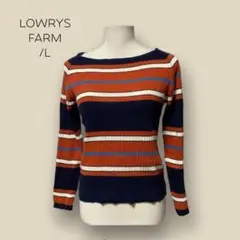 256【LOWRYS FARM】　ニット　セーター　ボーダー　スクエアネック
